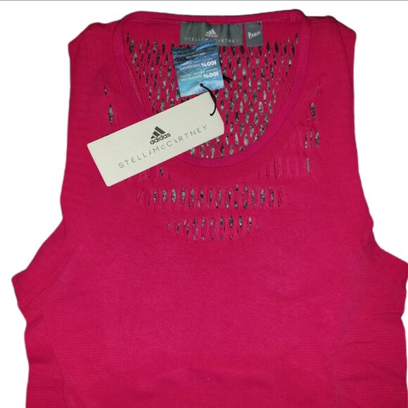 RARE!💗Adidas by Stella McCartney Warp Knit Jumpsuit in Pink - Size Medium - Picture 9 of 10